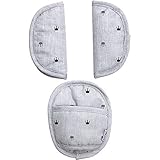 Original Dooky Universal Pads Crowns Gurtschoner & Gurtpolster geeignet für Altersgruppe 0+ und 3 & 5 Punkt Gurte für Babyschale, Kinderwagen, Buggy & Autositz, hell g