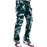 Briskorry Tie dye Jeans Herren Stylische Regular Fit Jeans 90er Casual Gerade Jeanshose mit Weitem Bein Vintage Denim Hose Harajuku Hip Hop Streetw