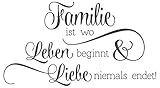 dekodino® Wandtattoo Spruch Familie ist, wo Leben beginnt Dek
