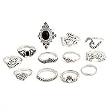 Böhmische Knuckle Ring Set Vintage Punk Krone Blume Gothic Joint Ring Set für Frauen Nützlich und Prak