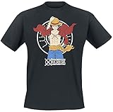 OnePiece Luffy New World Männer T-Shirt schwarz XL 100% Baumwolle Anime, Fan-Merch, TV-S