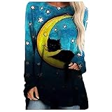 Damen Sweatshirt lang Damen Sweatshirt lang lang Shirt Oberteile Herbst Shirt Oversized Damen musselin Hemd Damen Oberteile Damen Herbst Sweatshirts Sweatshirt Damen schw