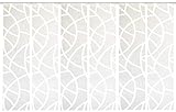 96428 | 6er-Set Schiebegardinen CASSÉ, Blickdicht und transparent im Wechsel, mit Scherli-Muster, 245x60cm, Farbe: wollweiß