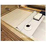 WWJZXC Badewannenablage Badewannentisch für Badewannen ist geeignet für alle Badewannenzubehör 1,2 cm Dickes klappbares Staubbrett Badewannenisolierungsabdeckung (Länge: 80 cm)