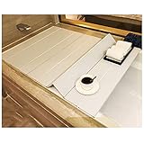 WWJZXC Badewannenablage Badewannentisch für Badewannen ist geeignet für alle Badewannenzubehör 1,2 cm Dickes klappbares Staubbrett Badewannenisolierungsabdeckung (Länge: 80 cm)