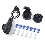 Qiping 13 Poliger Anhängerstecker kit, 13 polig Anhängersteckdose Adapter 13 pol stecker Steckdose für Anhängerkupplung, Auto-hänger, Fahrradträger, Wohnwagen, Wohnmob