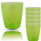 Kerafactum Trinkbecher Set Camping Saft Wasser Becher aus Kunststoff PBA Free | Mehrweg Becherset Kunststoffbecher stabil Party Saftbecher | Picknickbecher Trinken Juice Cup stapelbar 6 Stück Grü