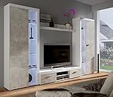 Küchen-Preisbombe TOP Wohnwand Rumba XL Anbauwand Wohnkombi Wohnzimmer Beton Optik + W