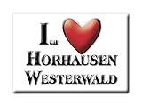 Enjoymagnets HORHAUSEN WESTERWALD (RP) Souvenir Deutschland Rheinland Pfalz Fridge Magnet KÜHLSCHRANK Magnet ICH Liebe I L