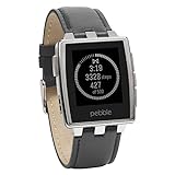Pebble 401SLR Brushed Edelstahl Smart Watch (3,2 cm (1,26 Zoll) E-paper Display inkl. LED Backlight)