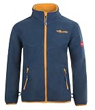 Trollkids Kinder Oppdal XT Fleece Jacke, Mystikblau/Goldgelb, Größe 140