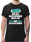 Sprüche Statement mit Spruch - ACH wie gut, DASS niemand weiß - XXL - Schwarz - männer Tshirt mit Spruch - L190 - Tshirt Herren und Männer T-S
