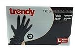 MC-Trend 100 Stück TPE Einweg Handschuhe Schwarz Einmalhandschuhe puderfrei Latexfrei in Spenderbox (Medium)