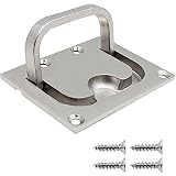 SDFAA Edelstahl Marinegriff, Marinegriff Edelstahl, Einlassgriff Bodenheber, Bootsluke Schließfach, Edelstahl-Bootsvertiefter Quadratischer Griff mit 4 Befestigungsschrauben, für Marine, Boot, Y