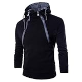 IFOUNDYOU Kapuzenshirt für Fitness Kapuzenpullover Männer Patchwork Hoodie Einfarbig Herbst Winter Sweatjacke Sw