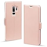 Aunote Samsung Galaxy S9 Plus Hülle, Handyhülle Samsung S9 Plus, Schutzhülle/Klapphülle Samsung S9 Plus, Tasche S9 Plus, Leder Etui Folio, Flip Phone Cover Case, Hülle S9 Plus klappbar. Roseg