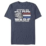 Star Wars Men's Short Sleeve Classic Fit T-Shirt, Heather Navy, M