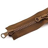 1 Stück Double Open Zipper Head Resin Zipper No. 5 Daunenjacke Doppelreißverschluss Kleidung Langer Reißverschluss Zubehör handgefertigt DIY-braun,5#,120