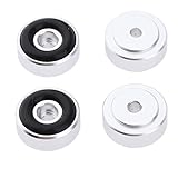 P Prettyia 4 Stück Aluminium Audio Lautsprecher Füße Pads 40 x 10mm für CD Plattenspieler - Silb