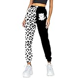 Kobilee Damen Jogginghose Lang Print Muster mit Taschen Elastischer Bund Laufen Fitness Sporthose Trainingshose Sw