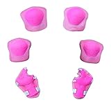 Anwangda Kinder Schutzausrüstung Set, 6 in 1 Knie Ellenbogen Handgelenk Protektoren Pads Verstellbar für Rollschuhlaufen Skateboard Roller R