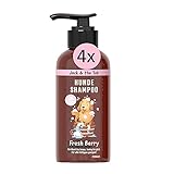 Fresh Berry Hundeshampoo gegen Geruch, 4x500ml I vegane Fellpflege für Hunde I wohltuendes Shampoo mit Gojibeeren-Extrakt & Conditioner-Effekt I milde Reinigung für geschmeidiges, glänzendes F