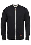 Blend Arco Herren Sweatjacke Collegejacke Cardigan Jacke mit Kurzem Stehkragen, Größe:L, Farbe:Black (70155)