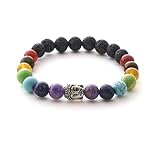 7 Chakren Buddha Armband mit Naturstein und Lavastein Perlen – BERGERLIN Feel G