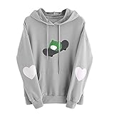 AGOUWUCHE Kapuzenpullover Damen Hooded Sweatshirt Langarm Hoodie Cute Cartoon Drucken Pullover Slim Fit Freizeit Sport Langarmshirt Hoodies Pulli Streetwear mit Kapuzen Sweatjacke Ob