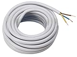 Kopp Meter Schlauch-Leitung 3 adrig, H05 VV-F 3 G 2,5 mm² (10 m) für Flexible Verlegung, 300V/500V, Strom-Kabel für mittlere Beanspruchung, grau, 158510840
