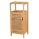 VIAGDO Beistellschrank Bambus Nachtschrank mit 2 offenen Ablagen, Kommode Schrank, Kleiner Seitenschrank, Küchenschrank, Flurschrank, Schmaler Schrank Wohnzimmer, Schlafzimmer, Flur, 36.5 x 33 x 87