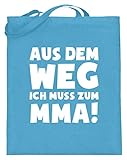 shirt-o-magic MMA-Kämpfer: Muss zum MMA! - Jutebeutel (mit langen Henkeln) -38cm-42cm-Hellb