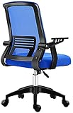 JYHZ Stühle, Home Office Stühle, Integrated Computer-Stühle, Mesh-Einstellbare Drehstühle, einfache Studie Stühle, ergonomische Gaming Chairs (Color : Blue)