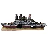 Bigking Aquarium Bootsschiff, Titanic Lost Wrecked Boat Schiff Aquarium Dekoration Ornament Wrack O