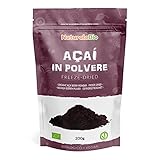 Acai Beeren Pulver Bio - Gefriergetrocknet - 200g. Pure Organic Acai Berry Powder - Freeze-Dried. 100% aus Brasilien, Getrocknet, Rohkost und Extrakt aus Pulp der Acai-Beeren Frucht. NaturaleB