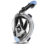 ORSEN Tauchmaske Vollgesichtsmske,Faltbare Schnorchelmaske Vollmaske,m¨¹heloses Atmen,Kein Beschlagen,kein Eindringen von Wasser,180¡ã Sichtfeld und Kamerahaltung f¨¹r Kinder und Erw