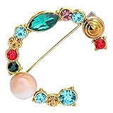 Colorful 4.5CM Schöne Briefbrosche farbige Diamant Türkis Brosche - Brief Brosche Lapel Farbe Diamant Türkis Brosche Alphabet - A B C D E F G H I J K L M N O P Q R S T U V X Y Z (C)