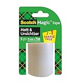 Scotch 8-1915R2+1 Klebeband Promotion 3 Rollen mattes und unsichtbares Magic, 19 mm x 15