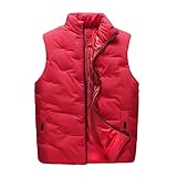 ZZENOR Steppweste Herren Winterweste Daunenweste Stehkragen Lässige Herrenweste Einfarbig Dicke Warmer Daunen Baumwolloberteile Slim-fit ärmellos Jacke Leichte Mantel mit Reißverschluss T