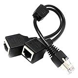 Ctzrzyt RJ45 1 Ethernet-Splitter-Kabel mit Stecker auf 2 Buchse für Super Cat5-, Cat6- und Cat7-LAN-Ethernet-Netzwerkerweiterungskabeladap