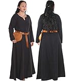 Calvina Costumes Wilma Mittelalterliches Wikingerkleid aus Wolle - hergestellt in der Türkei - Schwarz - XXX-Larg