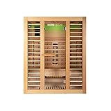 Home Deluxe – Infrarotkabine Redsun L Deluxe - Vollspektrumstrahler und Karbon-Flächenstrahler, Holz: Hemlocktanne, Maße: 153 x 110 x 190 cm | Infrarotsauna für 2-3 Personen, Infrarot, Kab