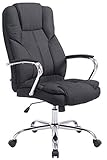 CLP XXL Bürostuhl Xanthos Mit Polsterung Und Stoffbezug I Höhenverstellbarer Schreibtischstuhl I Chefsessel Bis 210 KG Belastbar, Farbe:schw