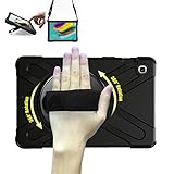 TH000 Hülle für Samsung Galaxy Tab S5e T720 Stoßfeste robuste Ganzkörper-Schutzhülle mit Ständer, Handgriff und Schultergurt 10,5 Zoll-Schutz SM-T720 T725 Case (Black)