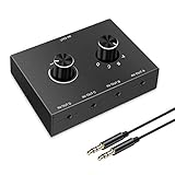 4 Way 3.5mm Audio Switch; 3.5mm Kopfhörer Audio Switcher; Stereo AUX Audio Selector; Audio Splitter; 4(1)-in-1(4)-O