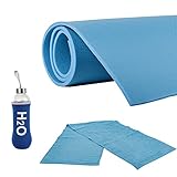 EsdaStore Fitnessmatte, Trainingsmatte +Trageband + Tasche, Sportmatte für Fitness Pilates, rutschfeste Yogamatte +Trinkflasche + Hadtuch, Gymnastik & Fitness, 183 x 61 x 0,5