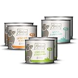 MjAMjAM - Premium Nassfutter für Hunde - Mixpaket 1 - Huhn & Ente, Rind, Pute, 6er Pack (6 x 200 g), getreidefrei mit extra viel F
