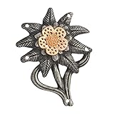 SM SunniMix Brosche Pin Edelweiss Abzeichen Medaille Blume Revers Stick Pin für Hut, Tasche, Anzug, Weihnachtsbrosche für H