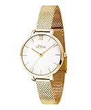 s.Oliver Damen-Armbanduhr Analog Quarz Edelstahl (Gold) SO-3663-MQ