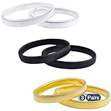 3 Paar Ärmelhalter, Anti Rutsch Hülsenhalter Strumpfbänder Stretch Metallarmbänder, Metall Elastisch Bracelet Sleeve Holders Armband für Kellner Damen Herren Hemd (Silber, Gold, Schwarz)